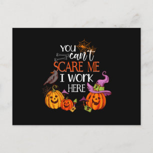 Ik werk hier met Pumpkin Halloween Trick or treat Briefkaart