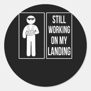 Ik werk nog steeds aan mijn landingsbroekarm. ronde sticker