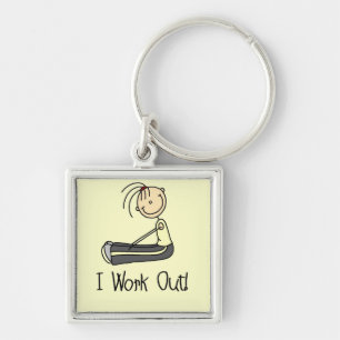 Ik werk uit Tshirts en cadeaus Sleutelhanger
