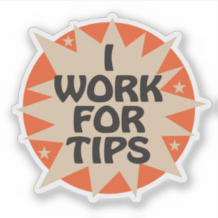 Ik werk voor tips met Starburst Design Sticker