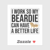 Ik werk zodat mijn baarmoeder een beter en grappig sticker (Vel)