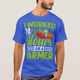 Ik werkte 24 uur grappige boerenboer Tractor Gra T-shirt