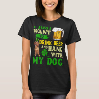 Ik wil alleen bier Drinken en met mijn Dachshu han T-shirt