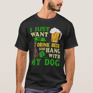 Ik wil alleen bier Drinken en met mijn doberma han T-shirt