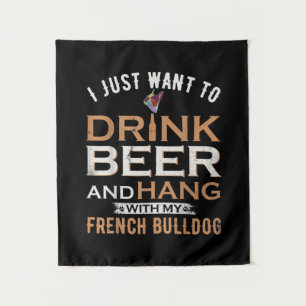 Ik wil alleen bier Drinken en met mijn Frans hange Wandkleed