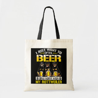ik wil alleen bier drinken en met mijn hond hangen tote bag
