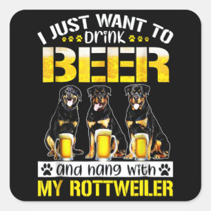 ik wil alleen bier drinken en met mijn hond hangen vierkante sticker