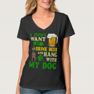 Ik wil alleen bier Drinken en met mijn Weimara han T-shirt
