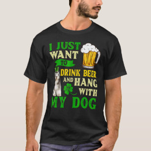 Ik wil alleen bier Drinken en met oude englis hang T-shirt
