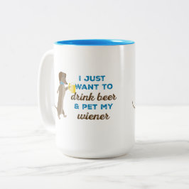 Ik wil alleen bier drinken en mijn vrouw bevochtig tweekleurige koffiemok