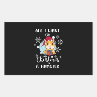 Ik wil alleen dat Kerstmis een hamster is Rechthoekige Sticker