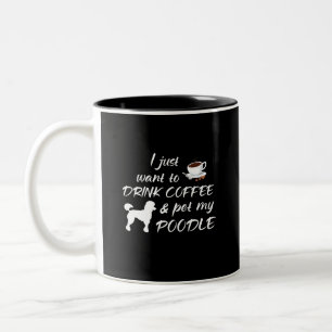 Ik wil alleen koffie Drinken en mijn portier plaat Tweekleurige Koffiemok