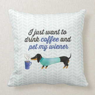 Ik wil alleen koffie drinken en mijn vrouw (blauw) kussen