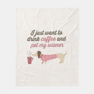 Ik wil alleen koffie drinken en mijn wieg (Roze) e Fleece Deken