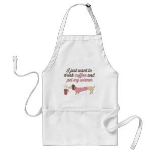 Ik wil alleen koffie drinken en mijn wieg (Roze) e Standaard Schort