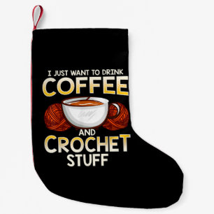 Ik wil alleen koffie en haknoten Drinken. Kleine Kerstsok