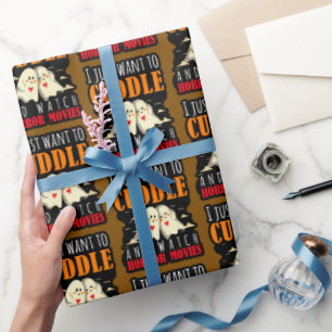 Ik wil alleen maar afschuiven en horrorfilms bekij cadeaupapier