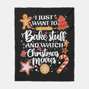 Ik wil alleen maar dingetjes bakken en kerstfilms fleece deken
