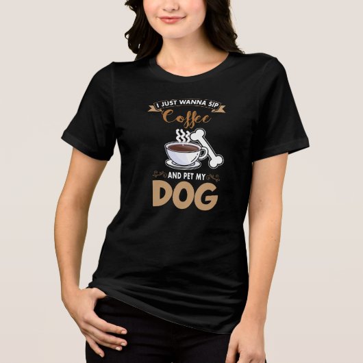 Ik wil alleen maar kantelen en mijn hond pakken Tri-Blend shirt (Voorkant)
