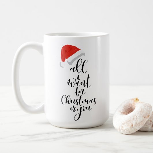 Ik wil alleen maar kerstmis met Mok... je mok. Koffiemok (Met donut)