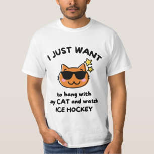Ik wil alleen maar met mijn kat hangen en naar ijs t-shirt