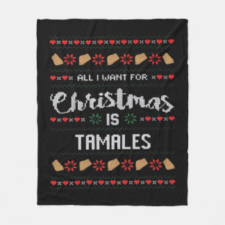 Ik wil alleen maar wat eten en kerstmis kijken fleece deken