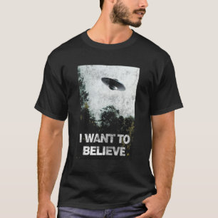 Ik wil Area 51 UFO buitenaardse ontvoering geloven T-shirt