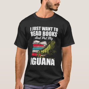 Ik wil boeken lezen en mijn Iguana school herp aai T-shirt