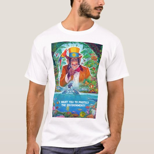 Ik wil dat je het milieu beschermt Aangepaste teks T-shirt (Voorkant)