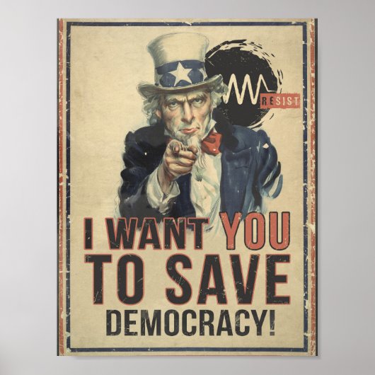 Ik wil dat je het Poster van de Democratieproteste (Voorkant)