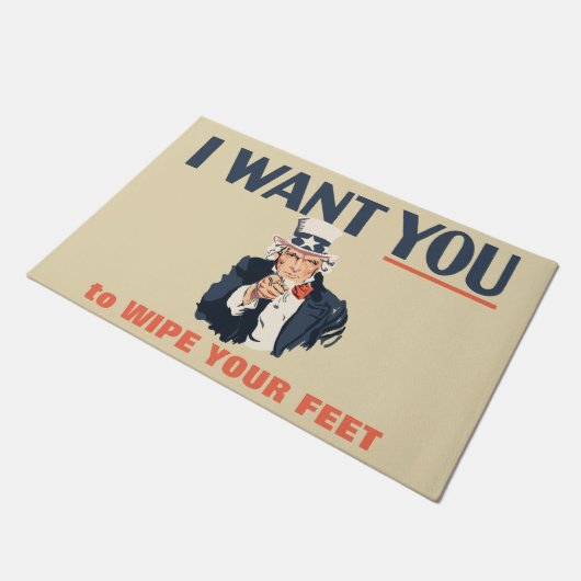 Ik wil dat je je voeten afveegt, oom Sam Deurmat (Schuin)