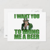 Ik wil dat je me een biertje Briefkaart brengt (Voorkant / Achterkant)