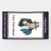 Ik wil dat je oom Sam je eigen bericht aanpast Spandoek (Horizontaal)