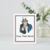 Ik wil dat je oom Sam Jouw tekst aanpast Briefkaart (Staand voorkant)