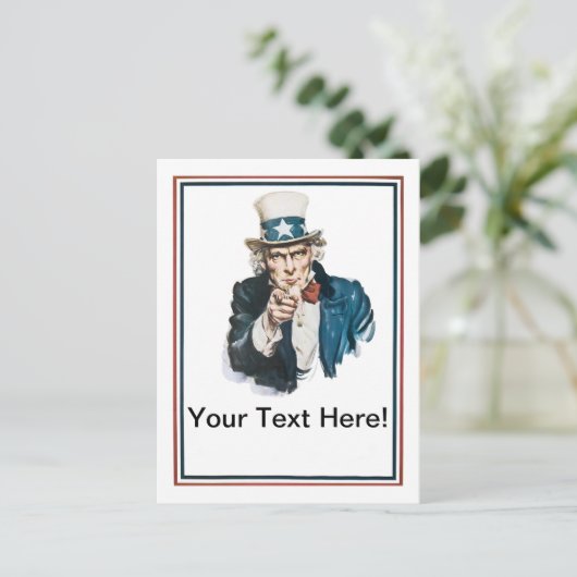 Ik wil dat je oom Sam Jouw tekst aanpast Briefkaart (Staand voorkant)