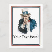 Ik wil dat je oom Sam Jouw tekst aanpast Briefkaart (Voorkant)