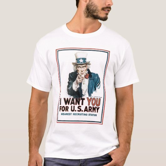 IK WIL DAT JE  Oom Sam poster print T-shirt (Voorkant)
