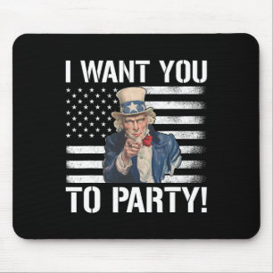 Ik wil dat je op 4 juli met oom Sam Funny feest Muismat