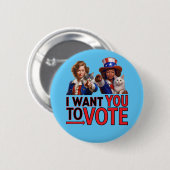 IK WIL DAT JE STEMT (Cat Ladies) Ronde Button 5,7 Cm (Voorkant /achterkant)