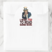 IK WIL DAT JE VERBODEN BOEKEN LEZT RONDE STICKER (Tas)