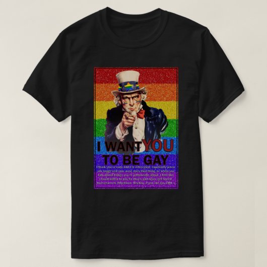 Ik wil dat JIJ homo bent T-shirt (Design voorkant)