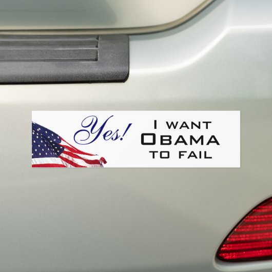 Ik wil dat Obama faalt Bumpersticker (Op auto)