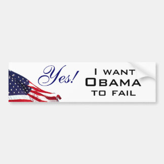 Ik wil dat Obama faalt Bumpersticker