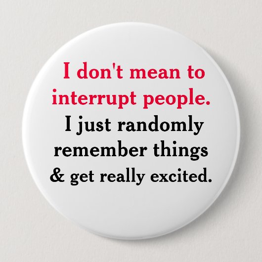 Ik wil de Button van mensen niet onderbreken (Voorkant)