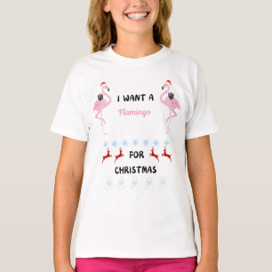 Ik wil een flamingo voor kerst t-shirt