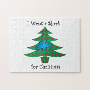 Ik wil een haai voor kerstmis legpuzzel