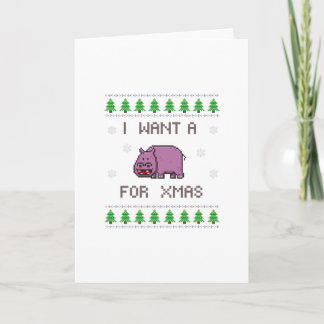 Ik wil een hippo voor Kerstmis Kaart