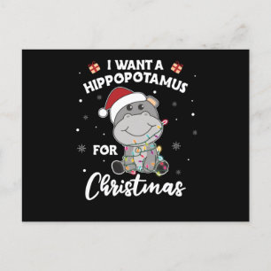 Ik wil een hippo voor kersttjapo's briefkaart