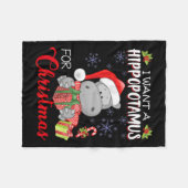 Ik wil een hippopotamus voor de kerstvakantie. fleece deken (Voorkant (Horizontaal))