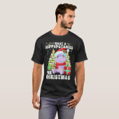 Ik wil een hippopotamus voor kerstlampjes Santa H T-shirt (Voorkant volledig)